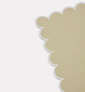 Home Deco and More Adelina Scalloped Design Table Mat, Green, Packshot View