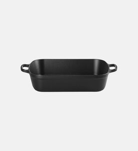Le Creuset Cast Iron Rectangular Oven Dish, Black, 37-cm, Packshot View