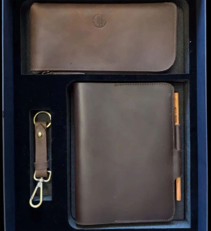 Tohfa Luxe Leather Desk Gift S3, Brown, Packshot View