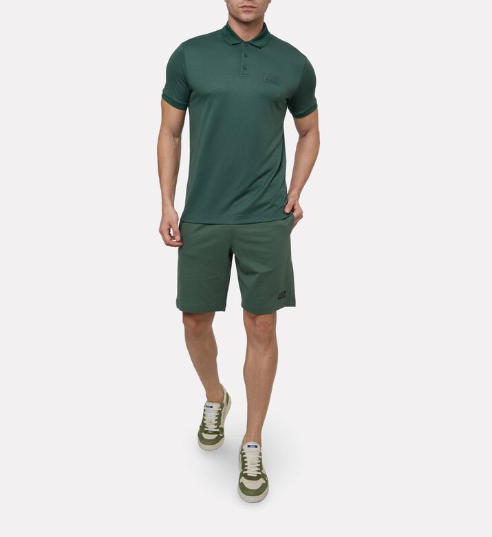 EA7 Ribbed Collar Polo Shirt, Model View