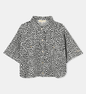 قميص بأكمام قصيرة مطبوعة بطبعة دلماسية