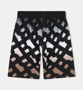 شورت سباحة للأطفال بنقشة أحرف الماركة