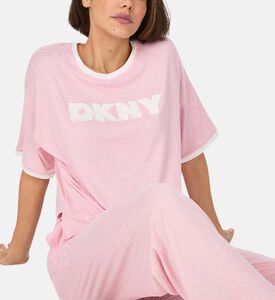 طقم بيجامة قصير الأكمام بقصة عادية