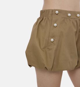 شورت منتفخ بخصر عالٍ وطيّات