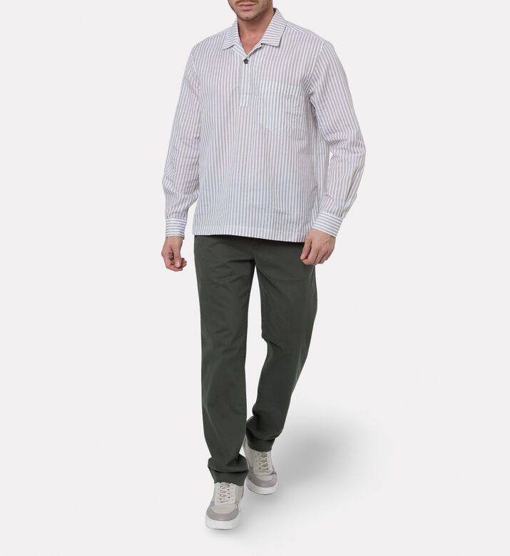 Corneliani Striped Popover Shirt, Model View