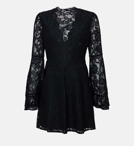 Floral Bell-shaped Sleeves Dress