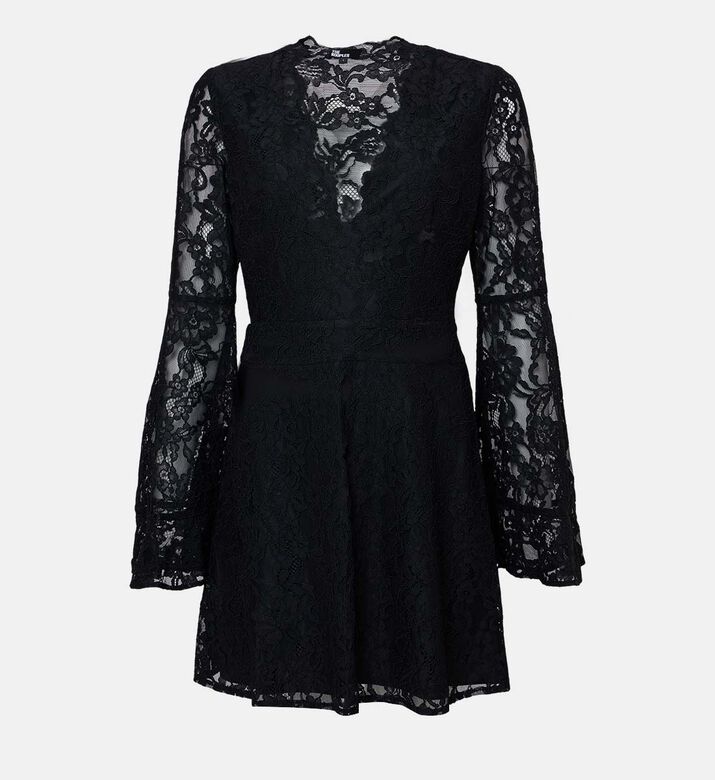 Floral Bell-shaped Sleeves Dress