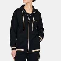 Contrasted Zipped Hooded Jacket
