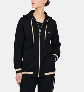 Contrasted Zipped Hooded Jacket Contrasted Zipped Hooded Jacket