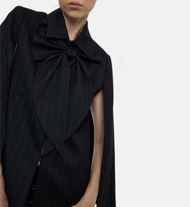 Alice and Olivia Stripe-print Long-sleeve Cape, Model View