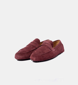Suede Rounded-toe Loafer