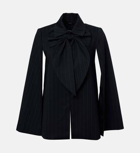 Alice and Olivia Stripe-print Long-sleeve Cape, Packshot View