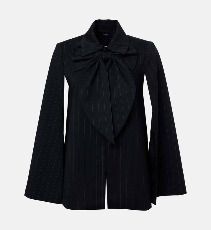 Alice and Olivia Stripe-print Long-sleeve Cape, Packshot View