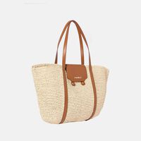 Woven Top Handle Spacious Tote Bag