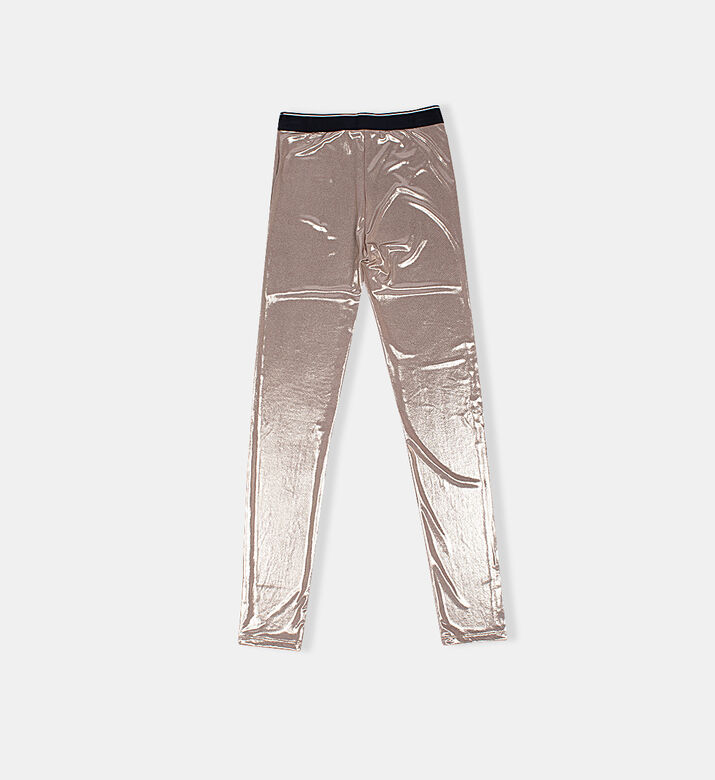 Girl Metallic Coated Leggings