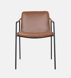 Dan Form Boto Leather Dining Armchair, Brown, Packshot View