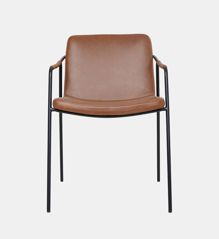 Dan Form Boto Leather Dining Armchair, Brown, Packshot View