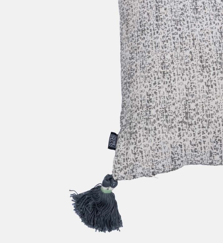 Home Deco and More Tag Jacquard Tassel Cover Filled And Vaccumed Cushion, Packshot View