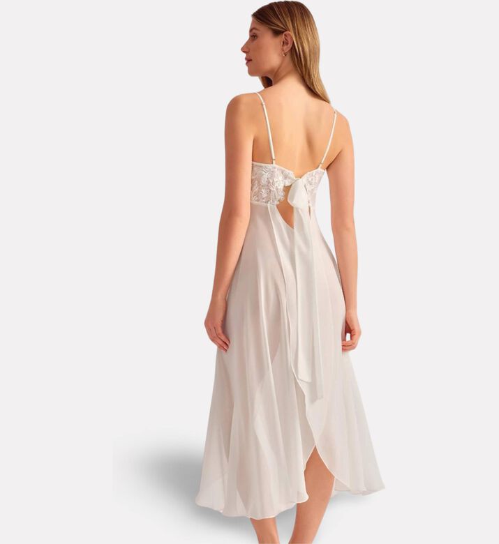 Rya Gown Robe Duchess, Ivory, M, Model View