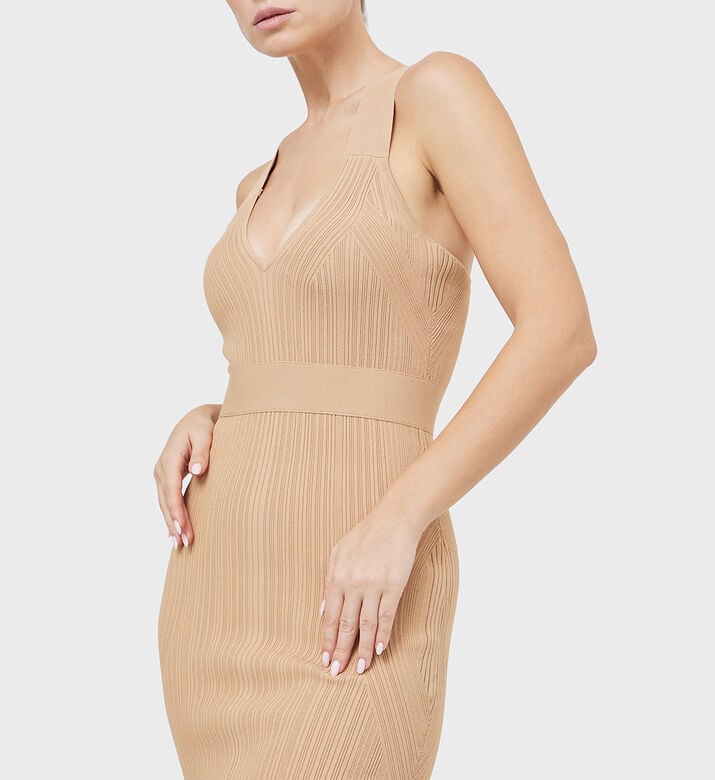 Variegated Rib Fishtail Midi Dress Variegated Rib Fishtail Midi Dress