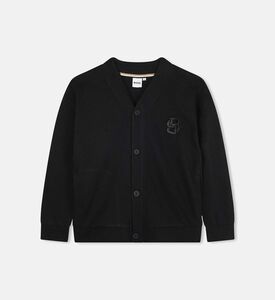 Cotton V-neck Interlock Cardigan