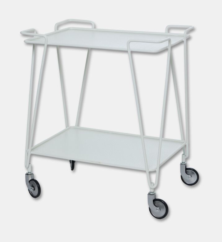Home Deco and More Horizon Bar Trolly, White, Packshot View