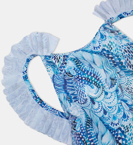 Waves Pleated One-piece Swimsuit