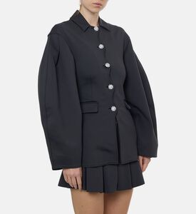 Ganni Puff Long-sleeve Regular-fit Blazer, Model View