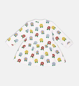 فستان طويل الأكمام جيرسي بطبعة أزهار