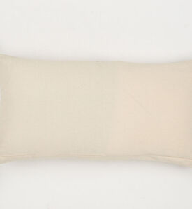Home Deco and More Indigo Tasseled Edges Cushion, Off-white, 30x50x30-cm, Packshot View