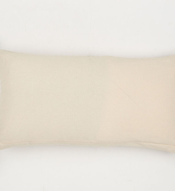 Home Deco and More Indigo Tasseled Edges Cushion, Off-white, 30x50x30-cm, Packshot View