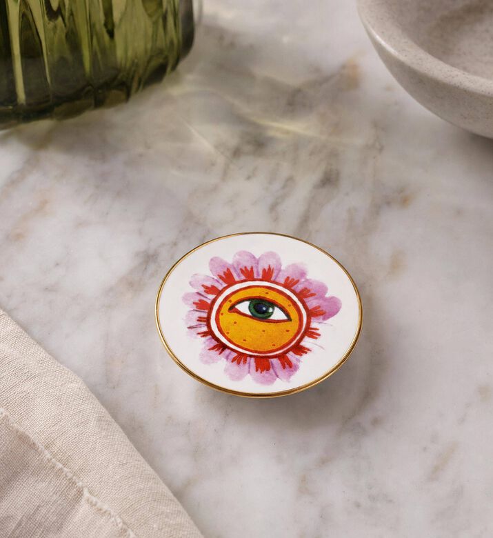 Bitossi Flower Eye Gold-rimmed Plate, Model View