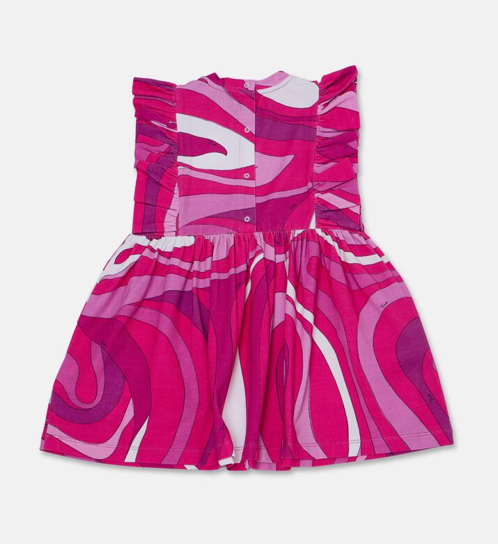 Emilio Pucci Abstract Swirl-print Shoulder Ruffles Dress, Packshot View