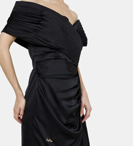 Satin Off-shoulder Dress