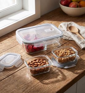 Home Deco and More Glass Divider Containers 3-piece Set, Packshot View
