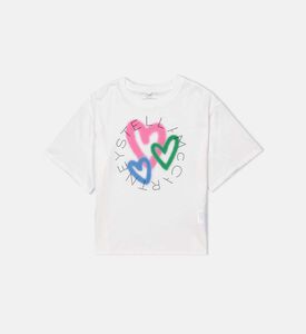 Cropped Heart Graffiti T-shirt