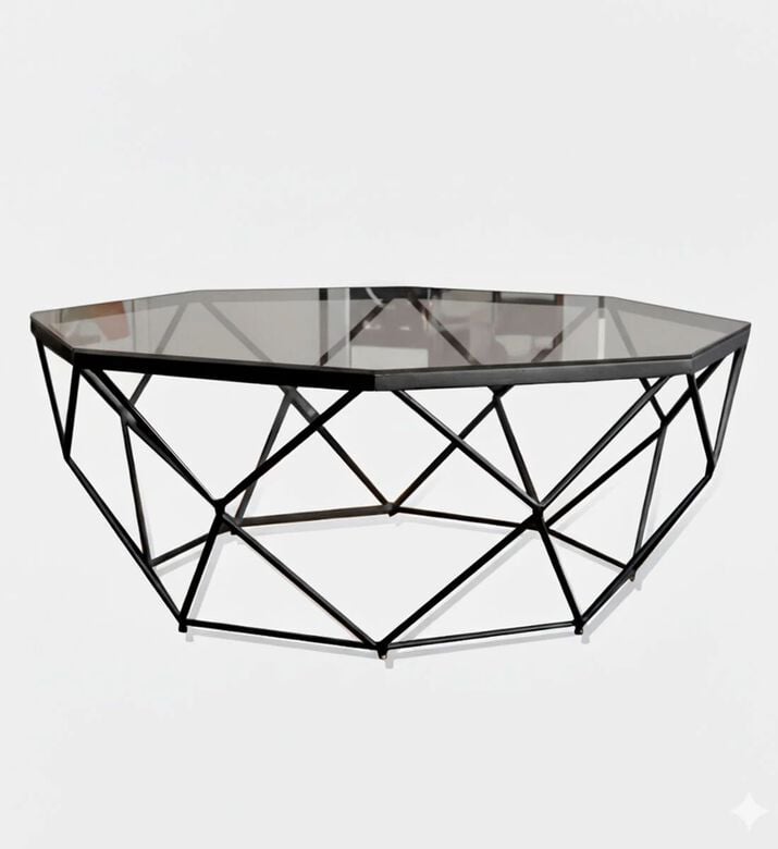Home Deco and More Hexnet Diameter Coffee Table, Packshot View Home Deco and More Hexnet Diameter Coffee Table, Packshot View