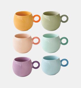 Porcelain Wave Pattern Espresso Cup Set