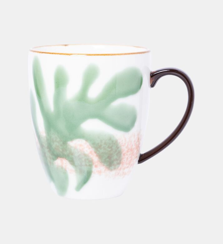 Home Deco and More Leaf Print 2-piece Porcelain Mug Set - 9 X 10.5 Cm, Packshot View