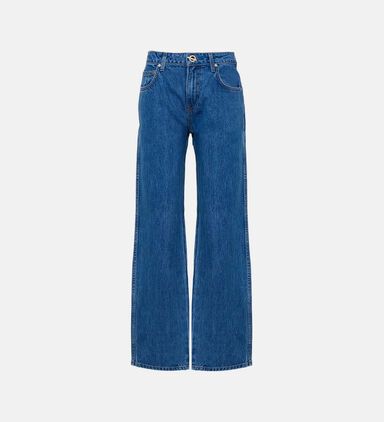 Gold Buckle Denim Pants