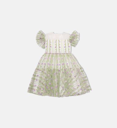 Embroidered Flower Off-shoulder Dress