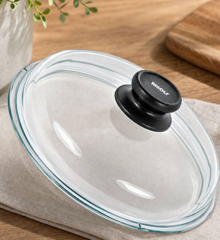 Risoli Glass Transparent Lid, Clear, 20-cm, Model View