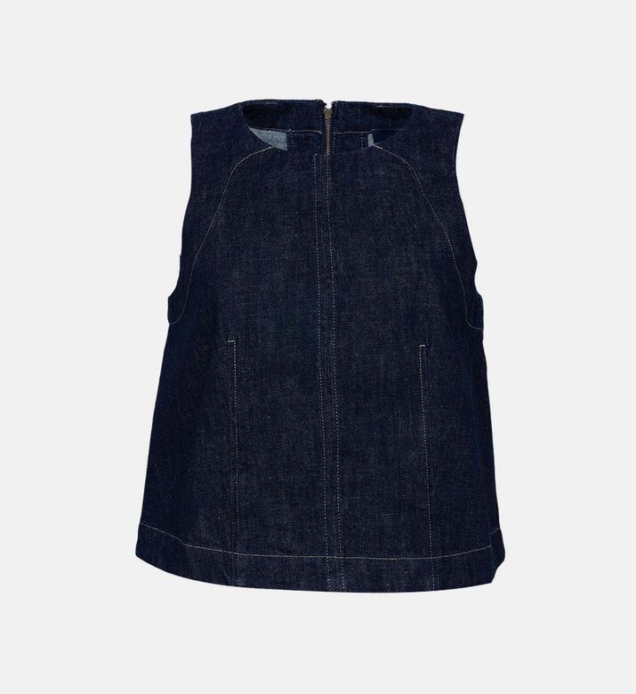 بلوزة قصيرة دنيم داكن