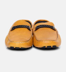 Cognac Leather Slip-on Moccasins