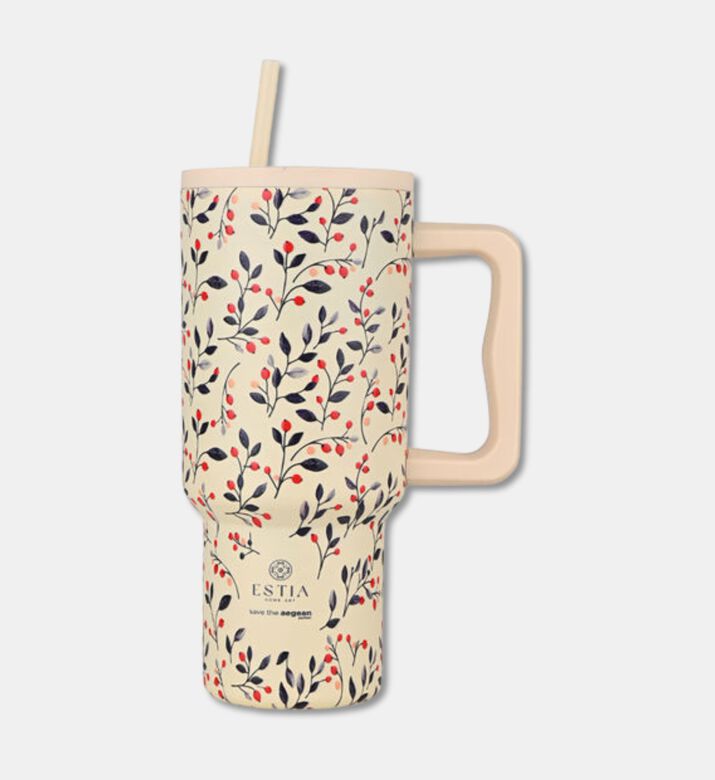 Estia Straw Tumbler Bloom Beige, Packshot View