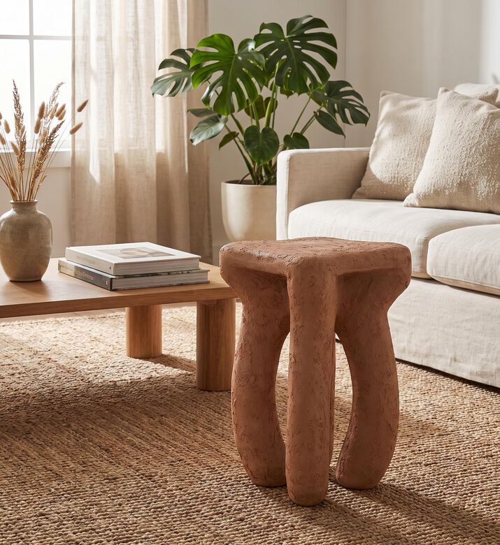 Versmissen Look Glass Fiber Curved Leg Stool, Packshot View