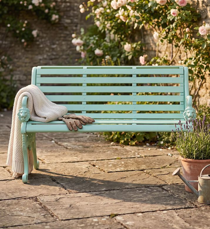 Home Deco and More Sandringham Aluminum Bench, Green, Packshot View