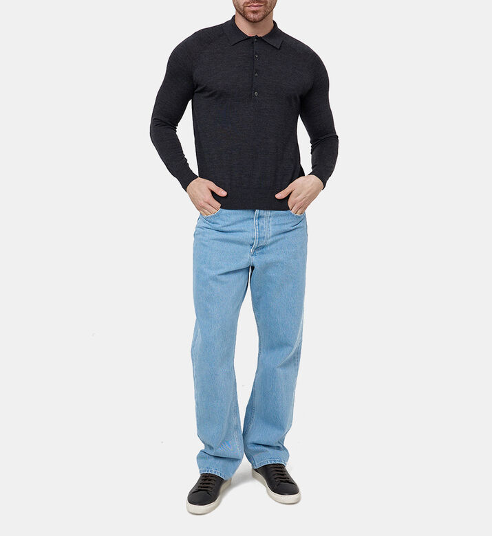 Plato Knitted Wool Polo Shirt