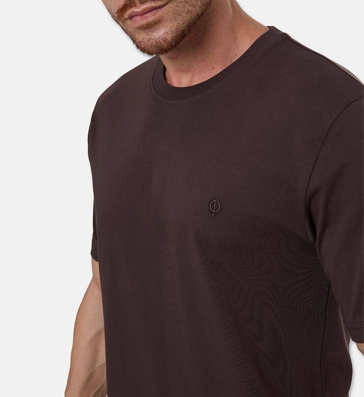 Samsoe Saotto Logo-embroidery Short-sleeve T-shirt, Black, L, Model View