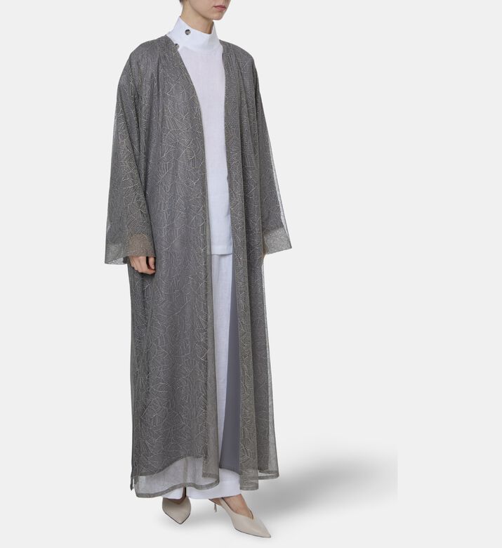 BARG Shimmering-finish Matching Scarf Abaya, Model View